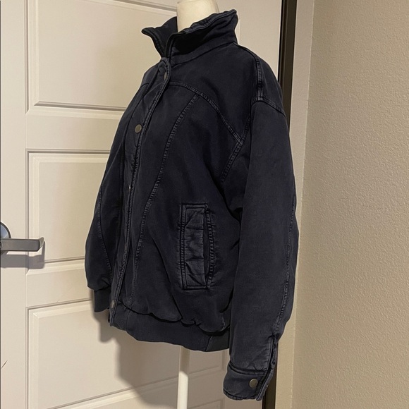 Anthropologie Pilcro Washed Navy Quilted Bomber Jacket Like New 
Size Small - Picture 4 of 12